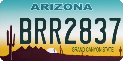 AZ license plate BRR2837