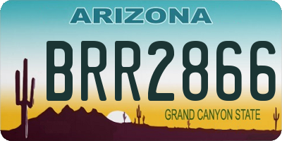 AZ license plate BRR2866