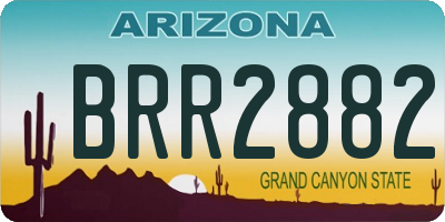 AZ license plate BRR2882