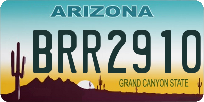 AZ license plate BRR2910