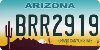 AZ license plate BRR2919