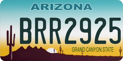 AZ license plate BRR2925