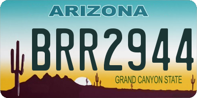 AZ license plate BRR2944