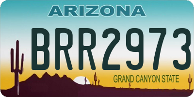 AZ license plate BRR2973