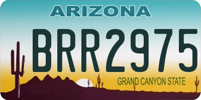 AZ license plate BRR2975