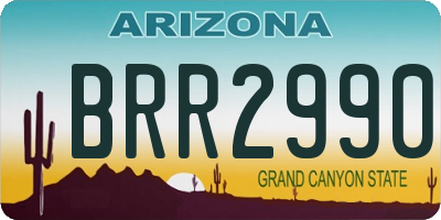 AZ license plate BRR2990