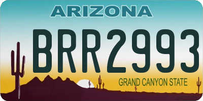 AZ license plate BRR2993