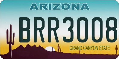AZ license plate BRR3008