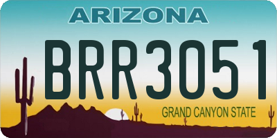 AZ license plate BRR3051