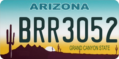 AZ license plate BRR3052