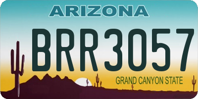 AZ license plate BRR3057