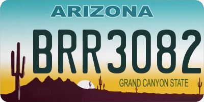 AZ license plate BRR3082