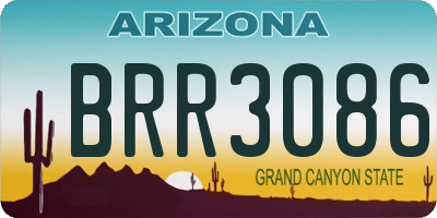 AZ license plate BRR3086