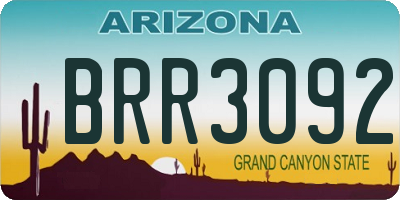 AZ license plate BRR3092