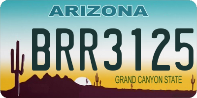 AZ license plate BRR3125
