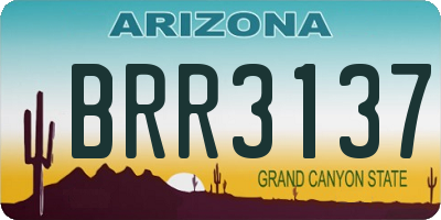AZ license plate BRR3137
