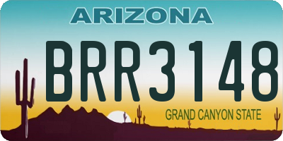 AZ license plate BRR3148