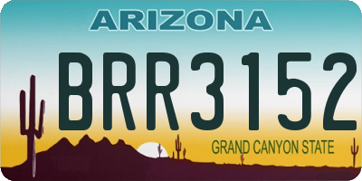 AZ license plate BRR3152