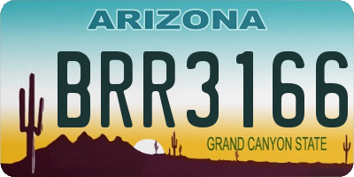 AZ license plate BRR3166