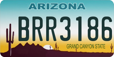 AZ license plate BRR3186