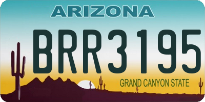 AZ license plate BRR3195