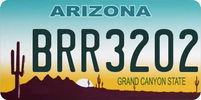 AZ license plate BRR3202
