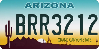 AZ license plate BRR3212