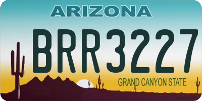 AZ license plate BRR3227