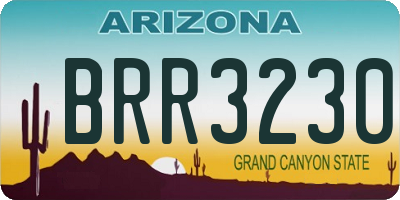 AZ license plate BRR3230