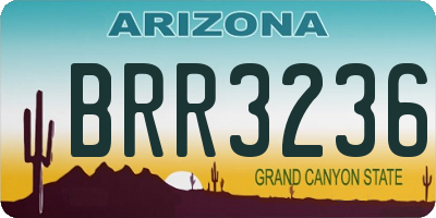 AZ license plate BRR3236