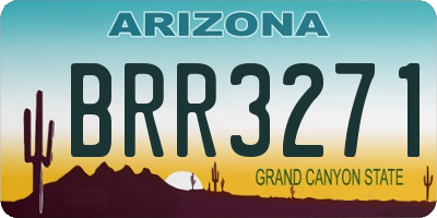 AZ license plate BRR3271