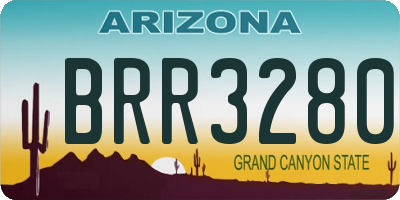 AZ license plate BRR3280