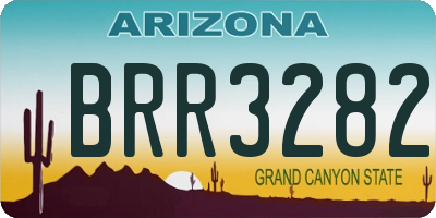 AZ license plate BRR3282
