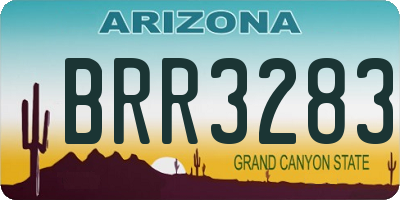AZ license plate BRR3283