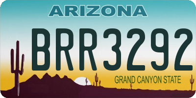 AZ license plate BRR3292