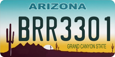AZ license plate BRR3301