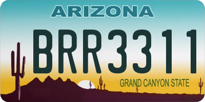AZ license plate BRR3311