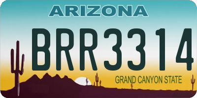 AZ license plate BRR3314