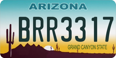 AZ license plate BRR3317