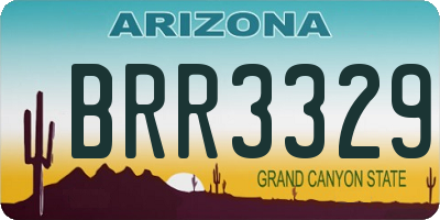 AZ license plate BRR3329