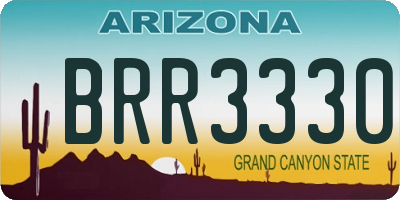 AZ license plate BRR3330