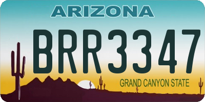 AZ license plate BRR3347