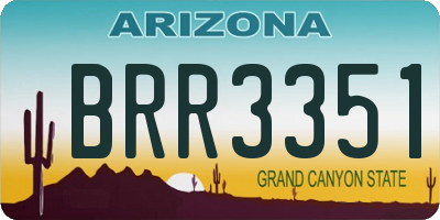 AZ license plate BRR3351
