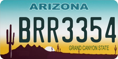 AZ license plate BRR3354