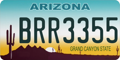 AZ license plate BRR3355