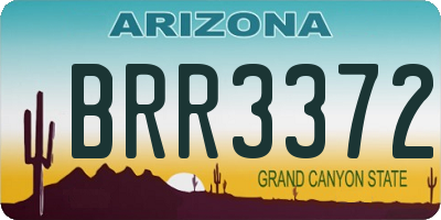 AZ license plate BRR3372