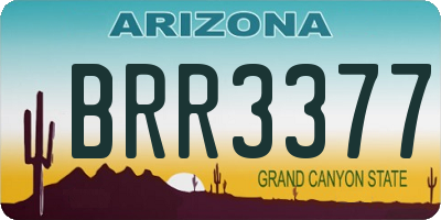 AZ license plate BRR3377