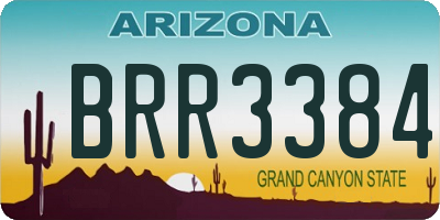 AZ license plate BRR3384