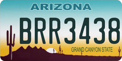 AZ license plate BRR3438
