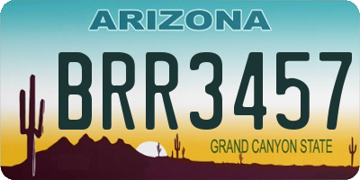 AZ license plate BRR3457